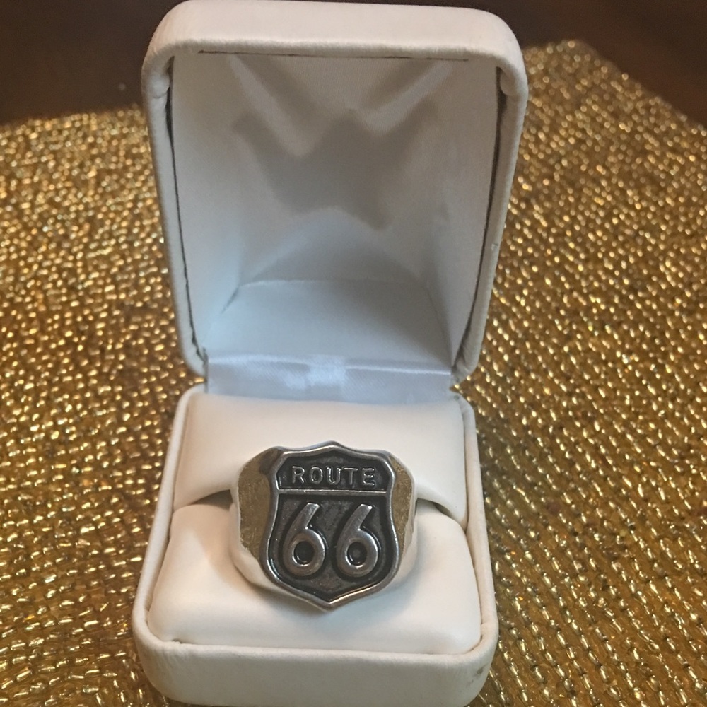 Very nice mens ring, STAINLESS STEEL ROUTE 66 RING - Picture 3 of 8